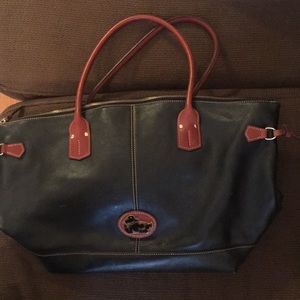 Leather Champosa W/Tortoise Logo Handbag Tote